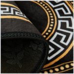 Luxury Greek Key Non Slip Area Rug - Black - Image 4