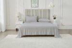 4 Piece Soft Plain Bed Sheet Set - Grey