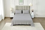 4 Piece Soft Plain Bed Sheet Set - Grey