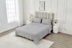 4 Piece Soft Plain Bed Sheet Set - Grey
