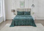 Soft Printed Fleece Bedding Sheet Set - Green
