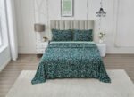 Soft Printed Fleece Bedding Sheet Set - Green