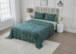 Soft Printed Fleece Bedding Sheet Set - Green