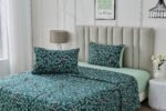 Soft Printed Fleece Bedding Sheet Set - Green