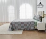 Soft Printed Fleece Bedding Sheet Set - Charcoal