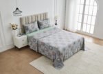 Soft Printed Fleece Bedding Sheet Set - Charcoal