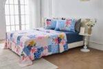 Soft Printed Fleece Bedding Sheet Set - Pink/Navy