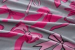 Soft Printed Fleece Bedding Sheet Set - Grey/Pink