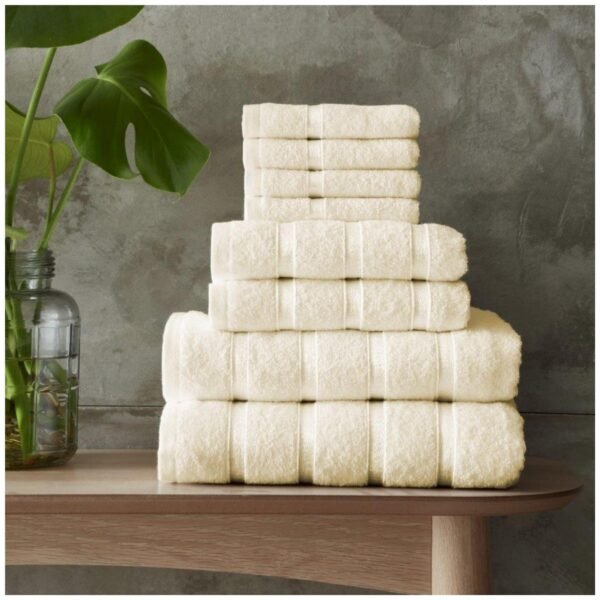 8 Piece Ultra Soft Cotton Towel Bale Set - Cream