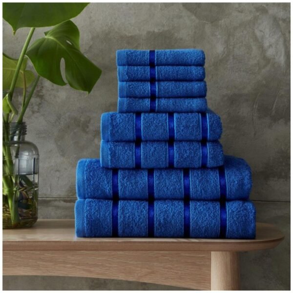 8 Piece Ultra Soft Cotton Towel Bale Set - Royal Blue