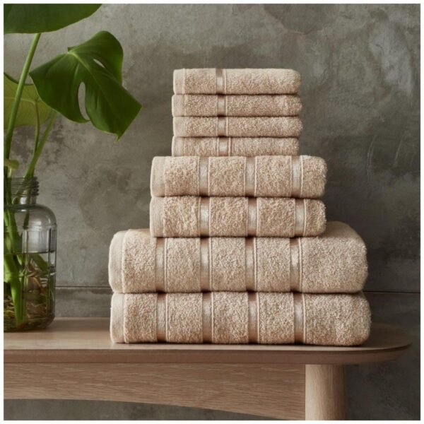 8 Piece Ultra Soft Cotton Towel Bale Set - Natural