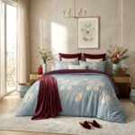 Luxury Soft Floral Complete Bedding Set - Blue