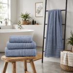 2 Pack Luxury Paris Ribbed Cotton Towel Set - Charcoal