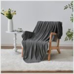 Soft Cooling Blanket Lightweight Throw for Summer - Charcoal - Image 3