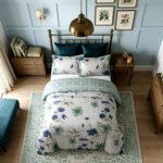 Botanical Duvet Cover Set Reversible - Sage Green