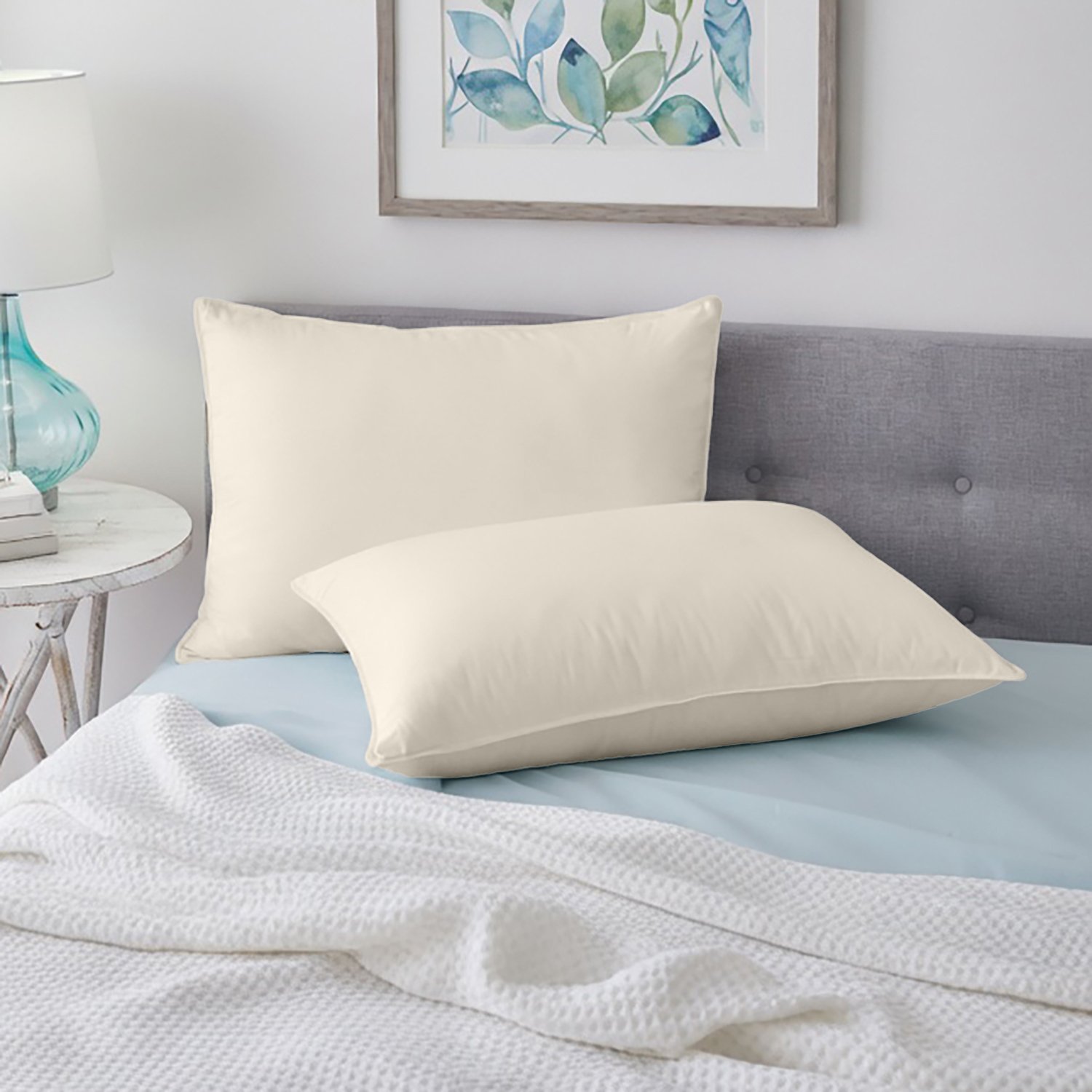 2 100% Cotton 400 TC Housewife Pillow Case - Cream - Image 1