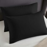 2 Pack Soft Plain Dyed Pillowcases - Black