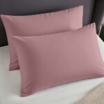 2 Pack Soft Plain Dyed Pillowcases - Pink