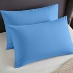 2 Pack Soft Plain Dyed Pillowcases - Sky Blue