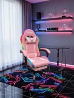 Luxury Musical Gaming Chair - White/Pink - Image 3