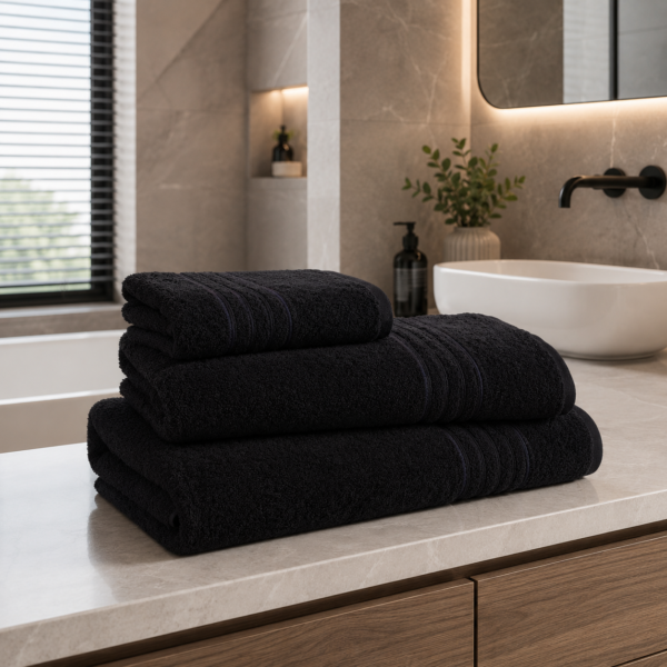 Highly Absorbent Quick Dry Towel Set - Black
