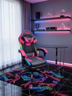 Luxury Musical Gaming Chair - Pink/Black - Image 3