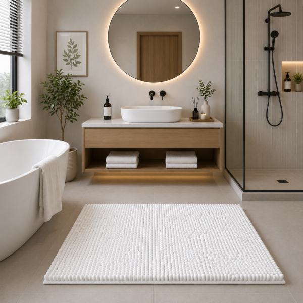 Premium Absorbent Bath Mat - White