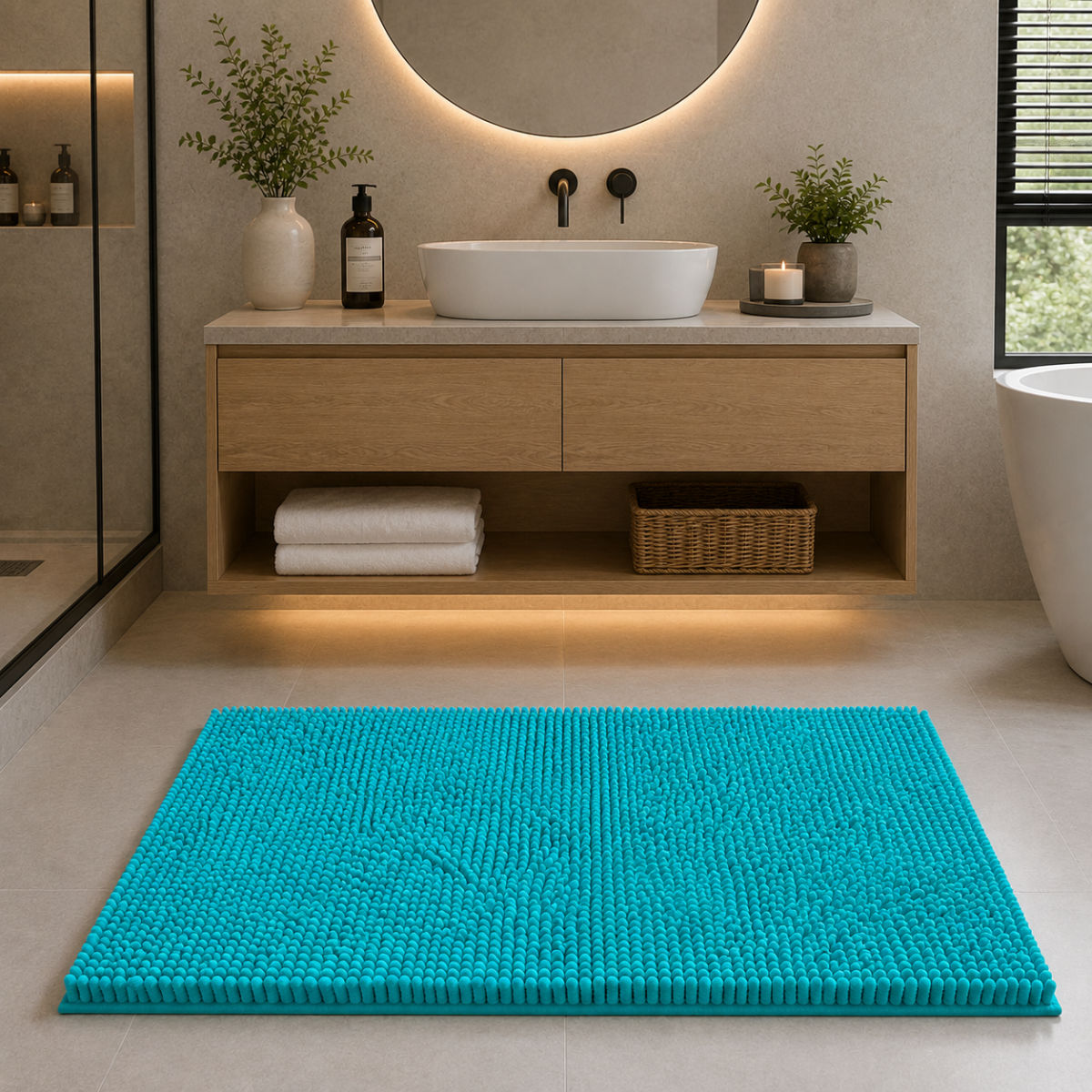Premium Absorbent Bath Mat - Teal