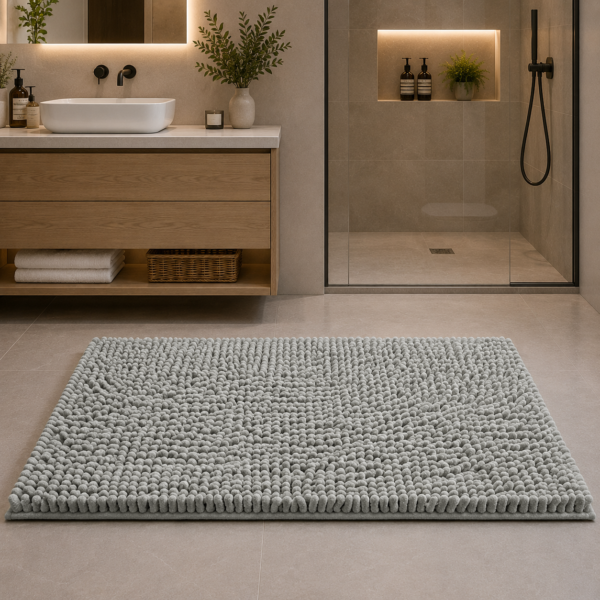 Premium Absorbent Bath Mat - Grey