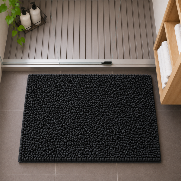 Premium Absorbent Bath Mat - Black