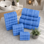 100% Cotton Quick Dry Greek Towel Set - Blue