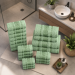 100% Cotton Quick Dry Greek Towel Set - Green