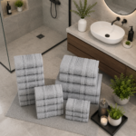100% Cotton Quick Dry Greek Towel Set - Grey