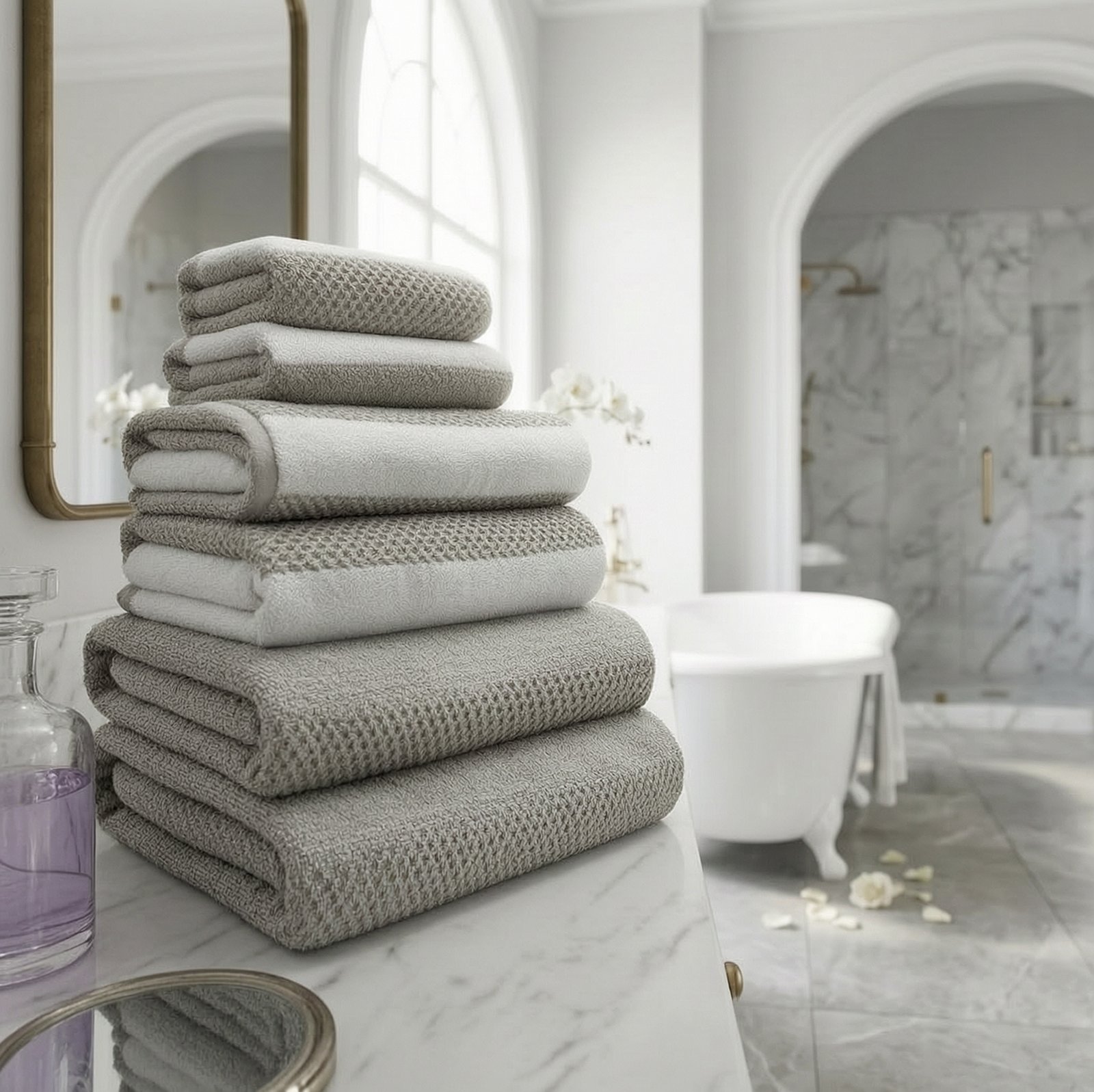 2 Soft Hotel Quality Striped Towel Set - Natural