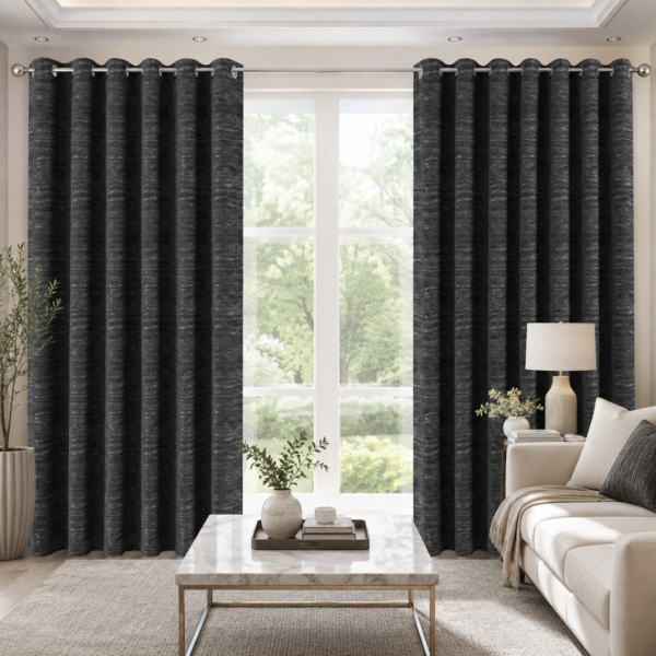 Velvet Blackout Curtains For Home Décor - Charcoal