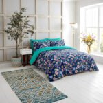 Blossom Floral Soft Duvet Cover Set - Blue