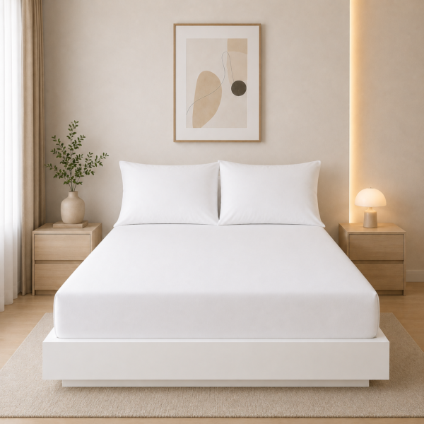 Non Iron Extra Deep Fitted Sheet - White