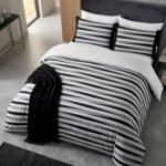 Easy Care Striped Complete Bedding Set - White/Black