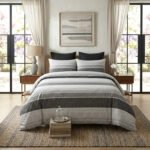 Luxury Stripe Complete Bedding Set - Charcoal