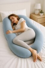 J Shaped Cuddle Cushion Full Body Pillow Grey