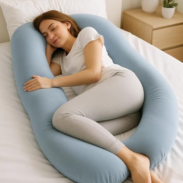 J Shaped Cuddle Cushion Full Body Pillow Grey