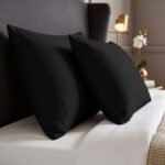 2 Pack Soft Plain Dyed Pillowcases - Black