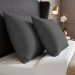 2 Pack Soft Plain Dyed Pillowcases - Charcoal