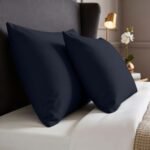 2 Pack Soft Plain Dyed Pillowcases - Navy