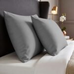 2 Pack Soft Plain Dyed Pillowcases - Grey