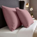 2 Pack Soft Plain Dyed Pillowcases - Pink