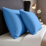 2 Pack Soft Plain Dyed Pillowcases - Sky Blue