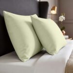 2 Pack Soft Plain Dyed Pillowcases - Cream