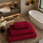 Highly Absorbent Quick Dry Towel Set - Red