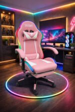 Luxury Musical Gaming Chair - White/Pink - Image 4